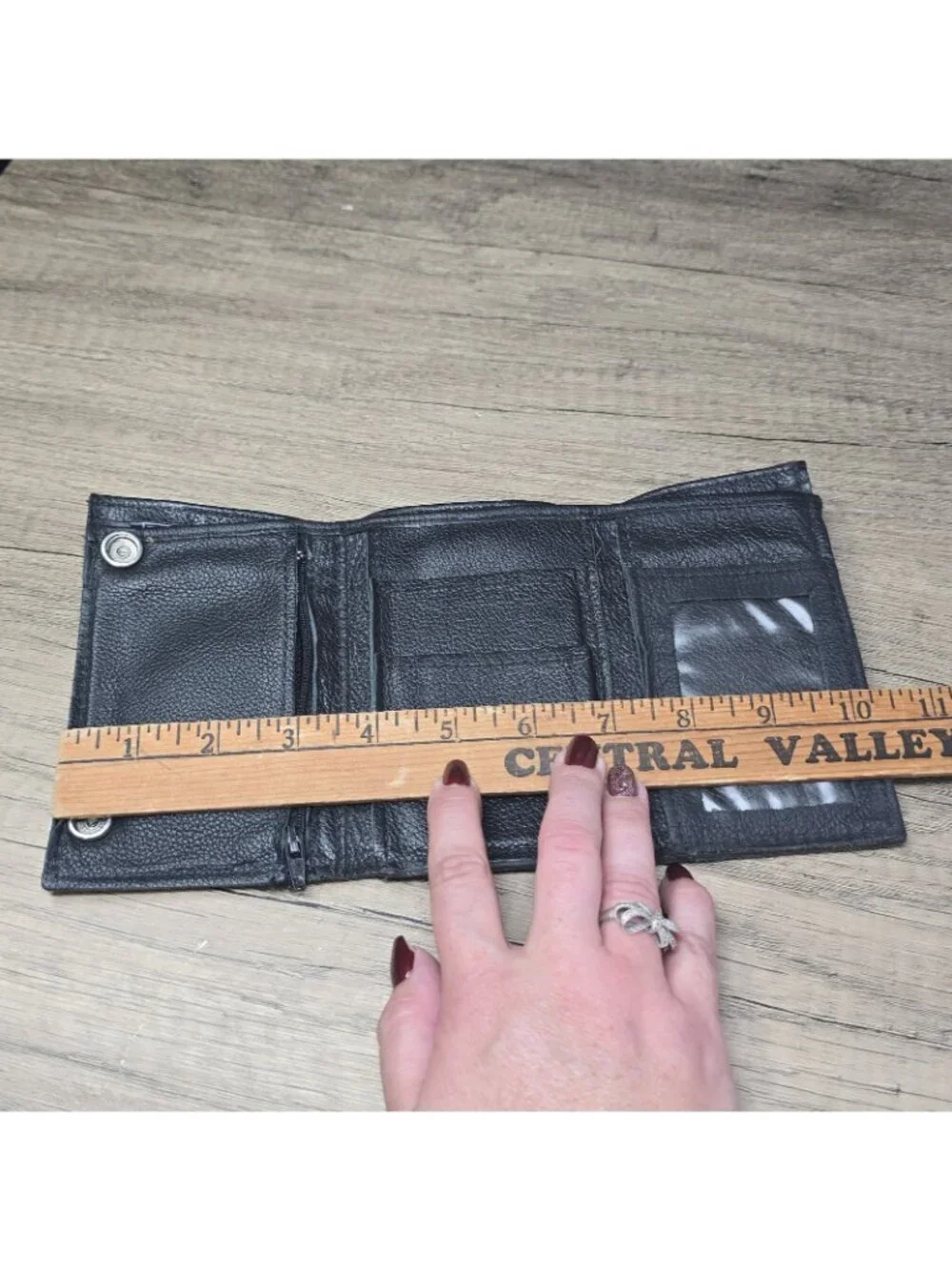Men's Harley Davidson Tri Fold Snap Folding Wallet Pebble Leather Vintage